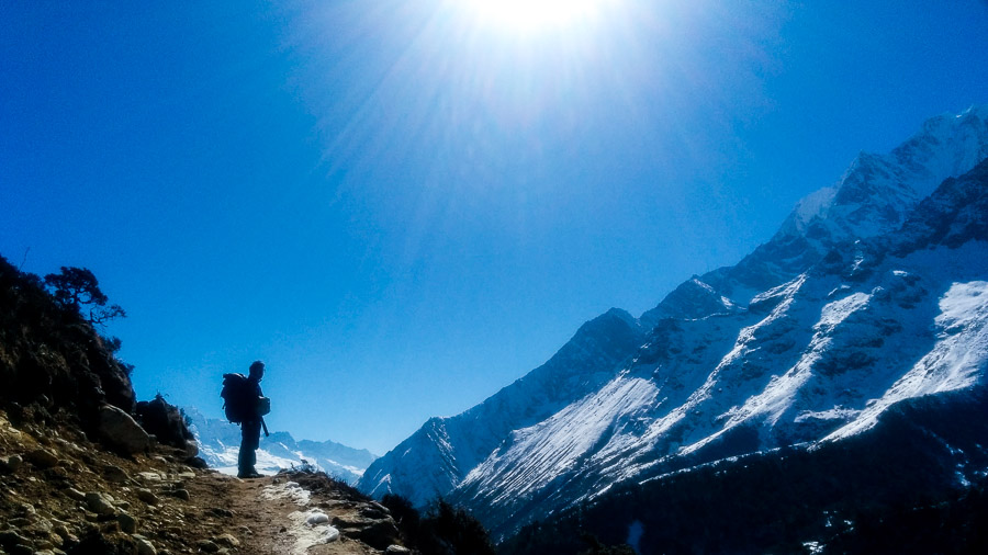 Trekker in Everest