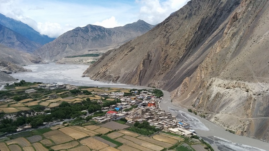 Picturesque village of Kagbeni by Kaligandaki River