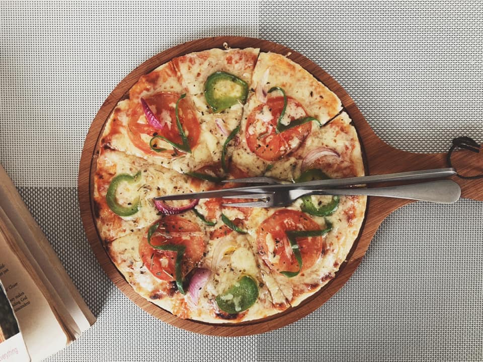 Pizza served in a hotel in Gokyo.