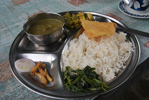 Dal-Bhat, the soul food of Nepalese.