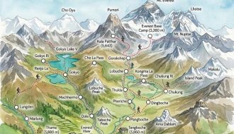 Illustration map of Everest Base Camp